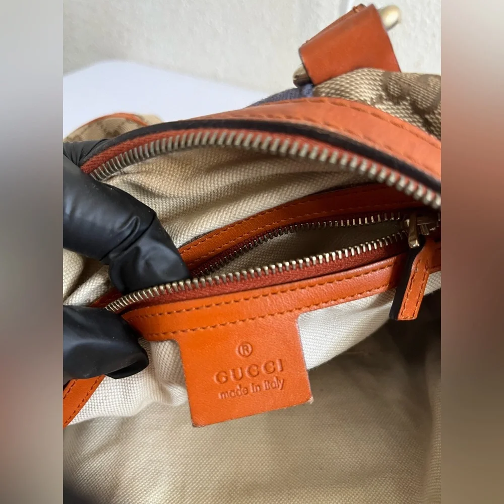 Gucci Beige and Orange Canvas Boston bag - Picture 2 of 16
